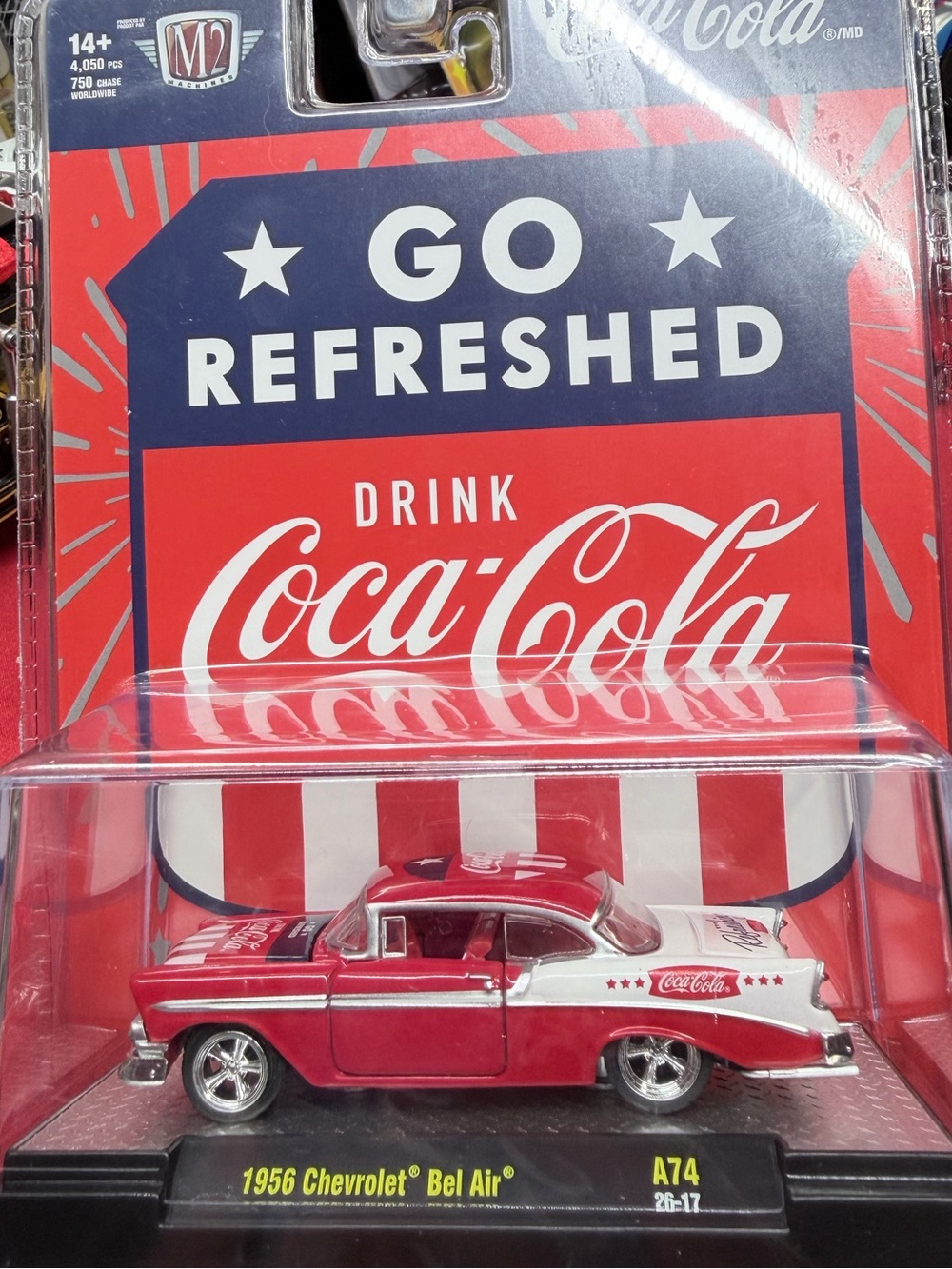 Coca Cola Red and White 1956 Chevrolet Bel Air Die-Cast Collectible